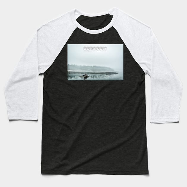 Foggy Morning on Schoodic Peninsula Baseball T-Shirt by Gestalt Imagery